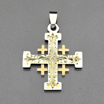 Croix de Jérusalem bicolore