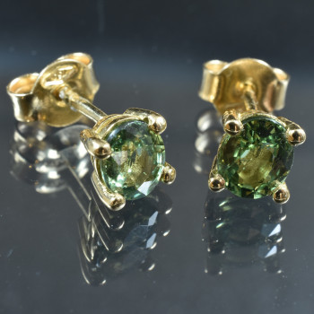 Boucles d'oreilles saphir vert